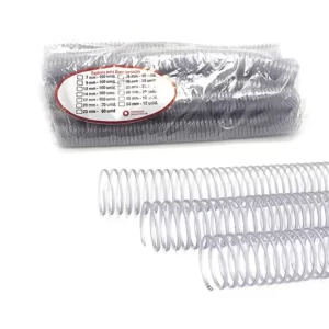 Espiral 14mm cristal com 100 unidades