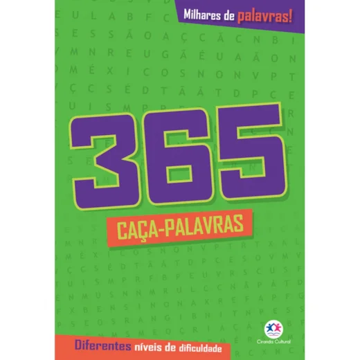 Livro 365 caça-palavras - Diferentes níveis de dificuldade