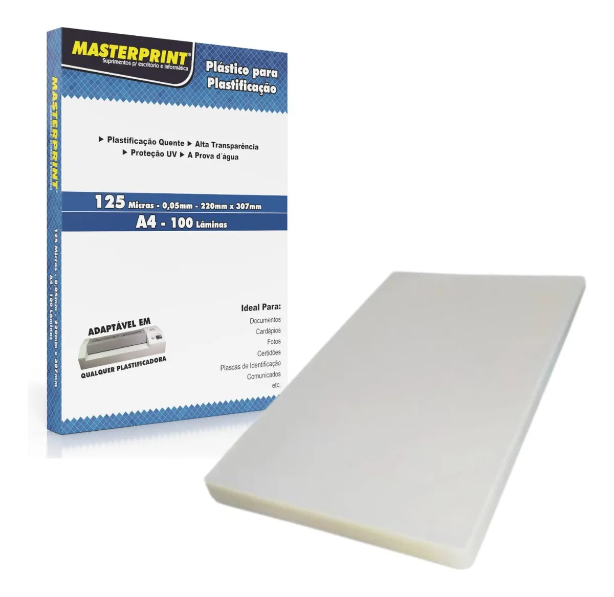 POLASEAL A4 125 MICRAS COM 100 UNIDADES.